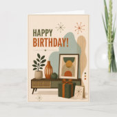 Minimalistische Retro Verjaardag Kaart (Voorkant)