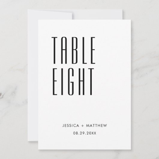 Minimalistische retro vibes | Trouwtafel nummer (Voorkant)