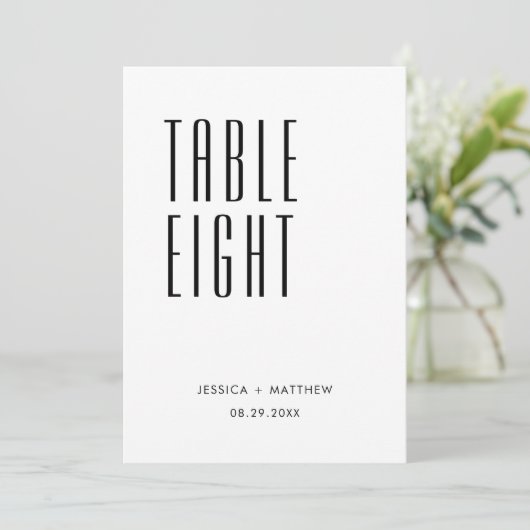 Minimalistische retro vibes | Trouwtafel nummer (Staand voorkant)