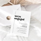 Minimalistische retro We're Engagement Party Kaart