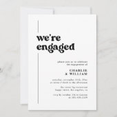 Minimalistische retro We're Engagement Party Kaart (Voorkant)