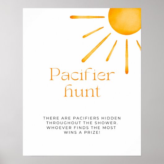 Minimalistische Retro Zon Fopspeen Jacht Poster (Voorkant)