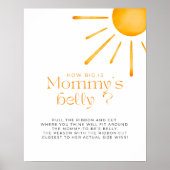 Minimalistische retro zon hoe groot is mama's buik poster (Voorkant)