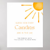 Minimalistische retro zon hoeveel Snoepjes spel Poster (Voorkant)