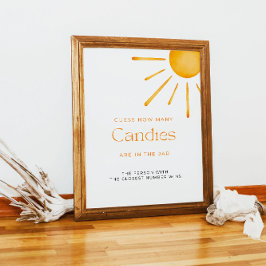 Minimalistische retro zon hoeveel Snoepjes spel Poster