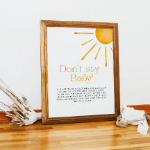 Minimalistische retro zon zeggen geen Baby