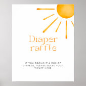 Minimalistische Retro Zonneluier Raffle Poster (Voorkant)