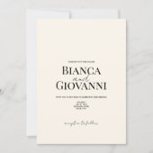 Minimalistische Retro Zwarte Typografie Wedding Kaart (Voorkant)