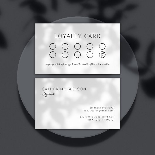 Minimalistische Reward Kaart Salon of Spa Loyalty 