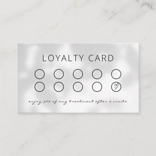Minimalistische Reward Kaart Salon of Spa Loyalty  (Voorkant)