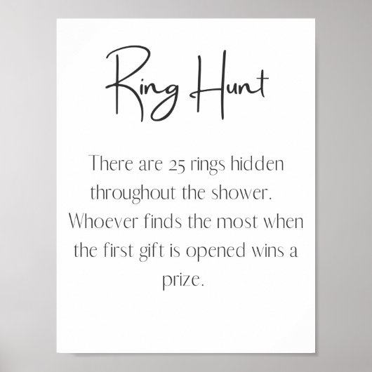 Minimalistische Ring Hunt Game Poster (Voorkant)