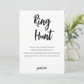 Minimalistische Ring Hunt Game Vrijgezellenfeest K Kaart (Staand voorkant)