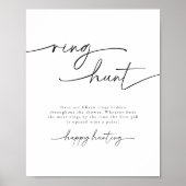 Minimalistische Ring Hunt Vrijgezellenfeest spel t Poster (Voorkant)