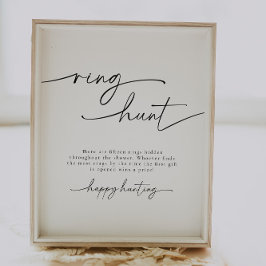 Minimalistische Ring Hunt Vrijgezellenfeest spel t Poster