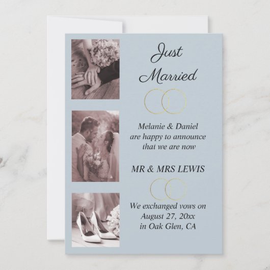 Minimalistische ringen bruiloft aankondiging (Voorkant)