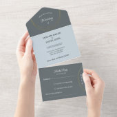 Minimalistische ringen bruiloft all in one uitnodiging (Afscheurbaar)