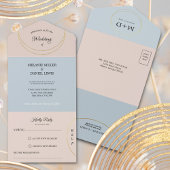 Minimalistische ringen bruiloft all in one uitnodiging