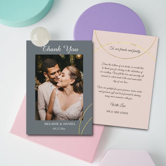 Minimalistische ringen bruiloft dank u informatiekaartje