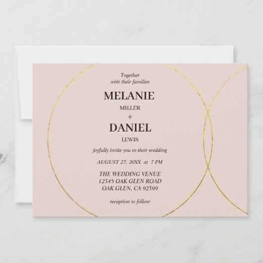 Minimalistische ringen bruiloft kaart (Voorkant)