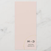 Minimalistische ringen bruiloft menu (Achterkant)