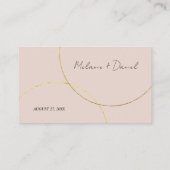 Minimalistische ringen bruiloft plaatskaartje (Achterkant)