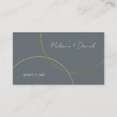 Minimalistische ringen bruiloft plaatskaartje (Achterkant)