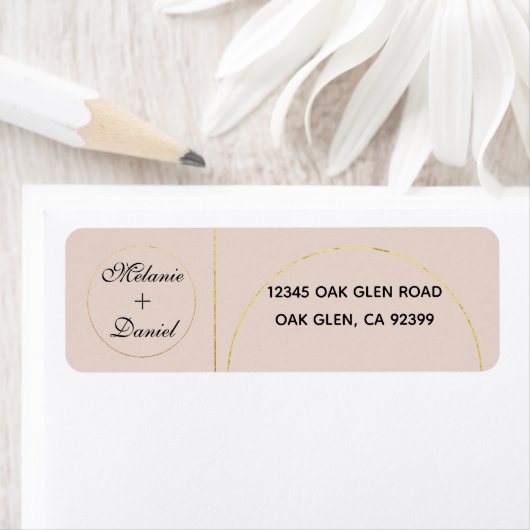 Minimalistische ringen bruiloft retour adres etiket (Insitu)