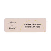 Minimalistische ringen bruiloft retour adres etiket (Voorkant)