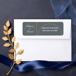 Minimalistische ringen bruiloft retour adres etiket