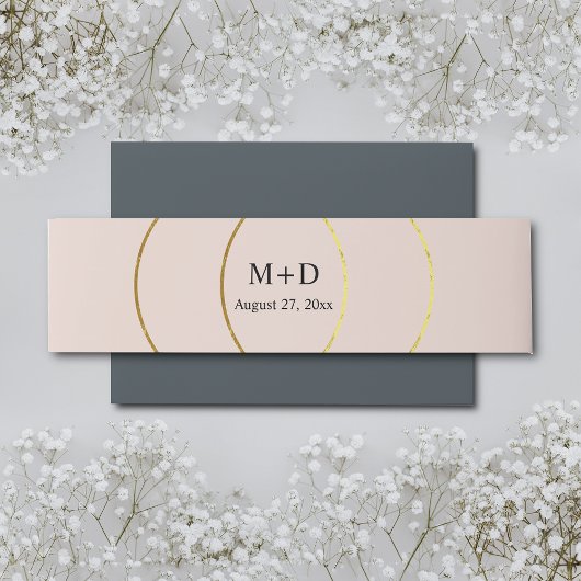 Minimalistische ringen bruiloft uitnodigingen wikkel