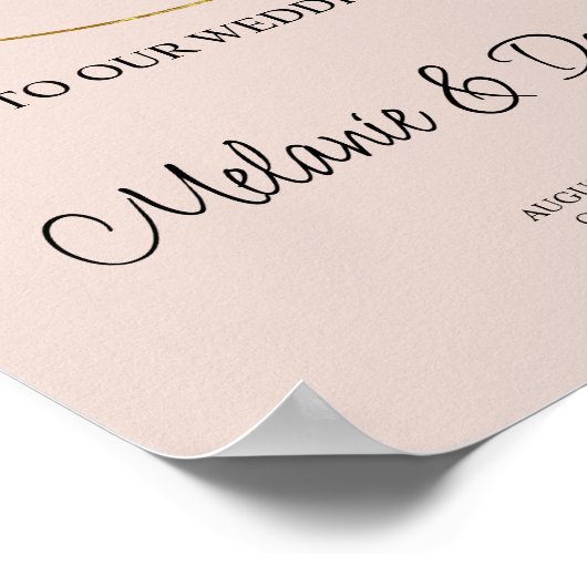 Minimalistische ringen Bruiloft Welkomstbord Poster (Hoek)