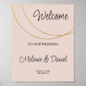 Minimalistische ringen Bruiloft Welkomstbord Poster (Voorkant)