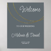 Minimalistische ringen Bruiloft Welkomstbord Poster (Voorkant)