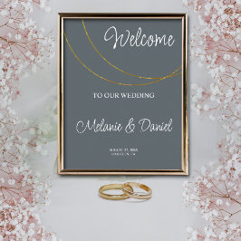 Minimalistische ringen Bruiloft Welkomstbord Poster