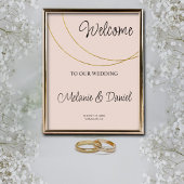 Minimalistische ringen Bruiloft Welkomstbord Poster