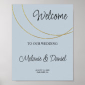 Minimalistische ringen Bruiloft Welkomstbord Poster (Voorkant)