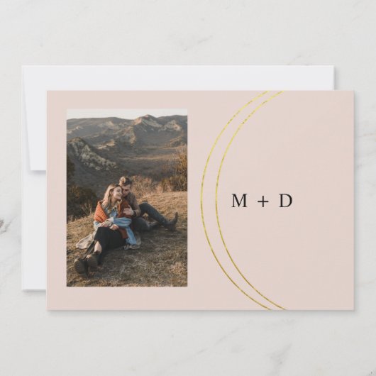 Minimalistische Ringen Engagement Party Uitnodigin Kaart (Achterkant)