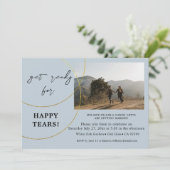 Minimalistische Ringen Engagement Party Uitnodigin Kaart (Staand voorkant)