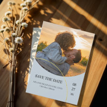 Minimalistische ringen "Save the Date" uitnodiging