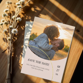 Minimalistische ringen "Save the Date" uitnodiging