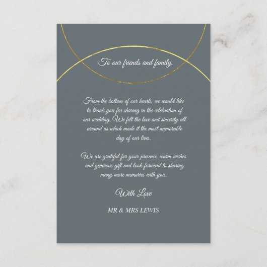 Minimalistische Ringen Trouw Dank je wel Informatiekaartje (Achterkant)