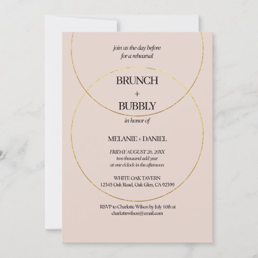 Minimalistische Rings repetitie diner uitnodiging (Voorkant)