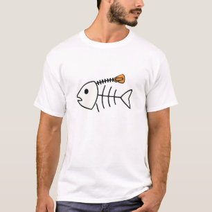 Minimalistische Rits Vis Grappig Grafisch T-shirt