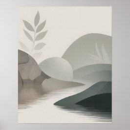 Minimalistische Rivier Poster