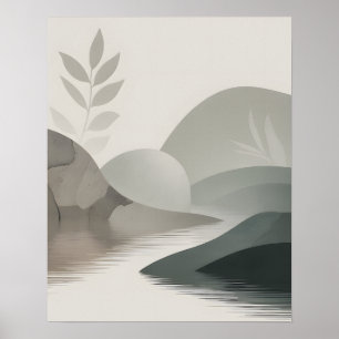 Minimalistische Rivier Poster