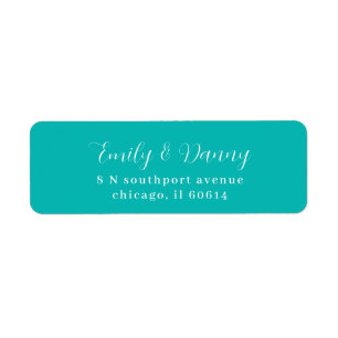 Minimalistische Robin Egg Blauw Elegant Trouwadres Etiket