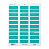 Minimalistische Robin Egg Blauw Elegant Trouwadres Etiket (Full Sheet)