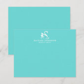 Minimalistische Robins Egg Blue White Swan Logo Notitiekaartje (Voorkant / Achterkant)