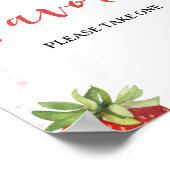 Minimalistische rode aardbei gunsten poster (Hoek)