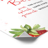 Minimalistische rode aardbei mam osa bar poster (Hoek)